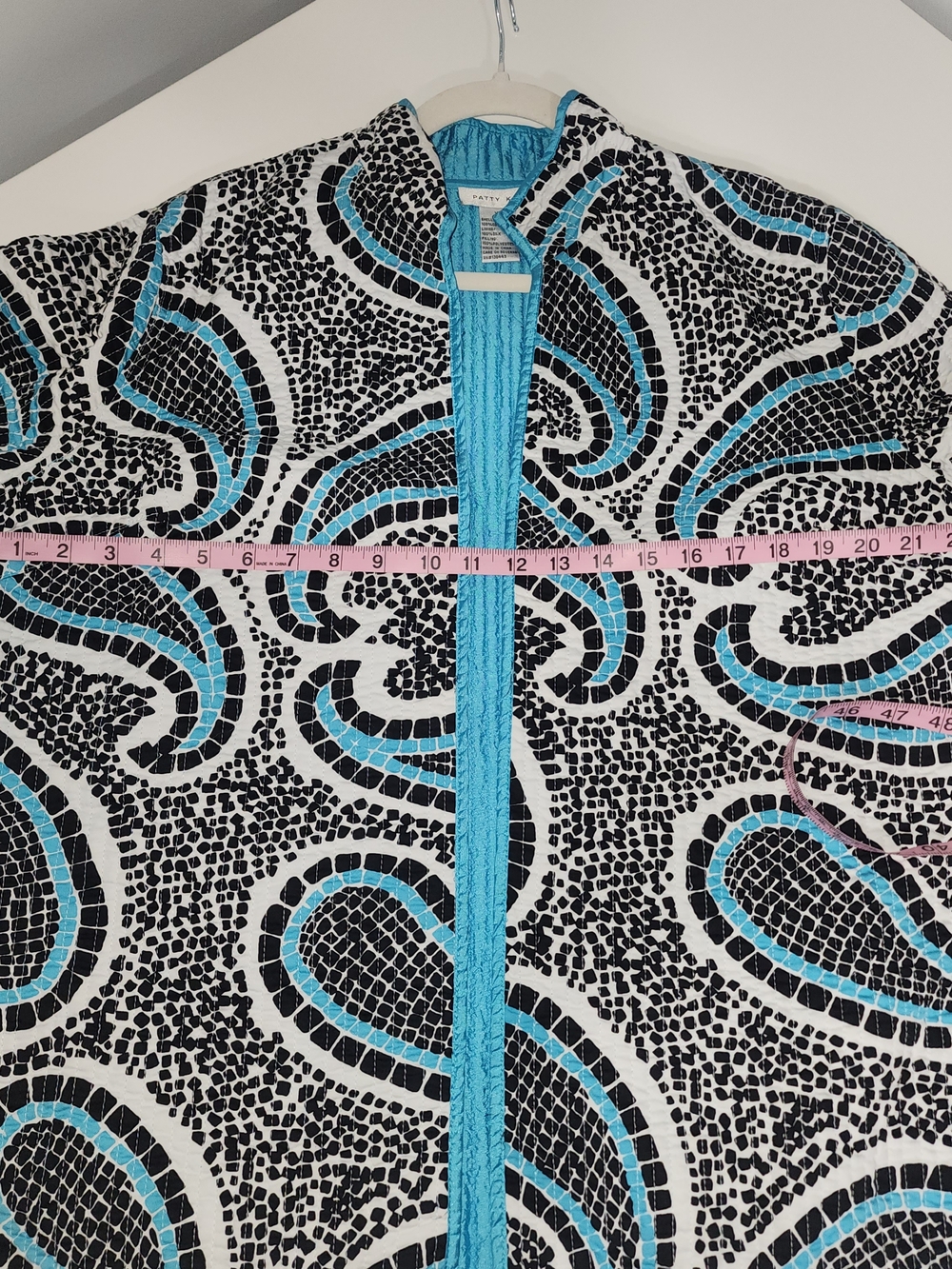 PATTY KIM Quilted Jacket in Bright Turquoise - Picture 5 of 6